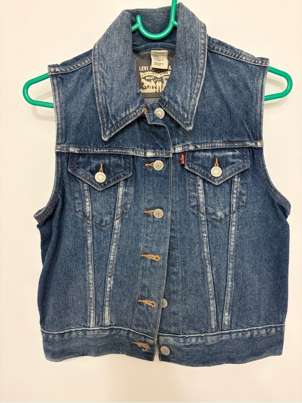 Levi's Dark Blue Denim Sleeveless Vest Jacket